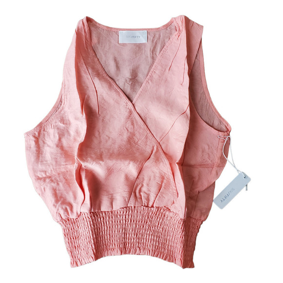 Six Fifty Tops - Six Fifty Clothing Light Weight V Neck Sleeveless Smocked Tank Top NWT